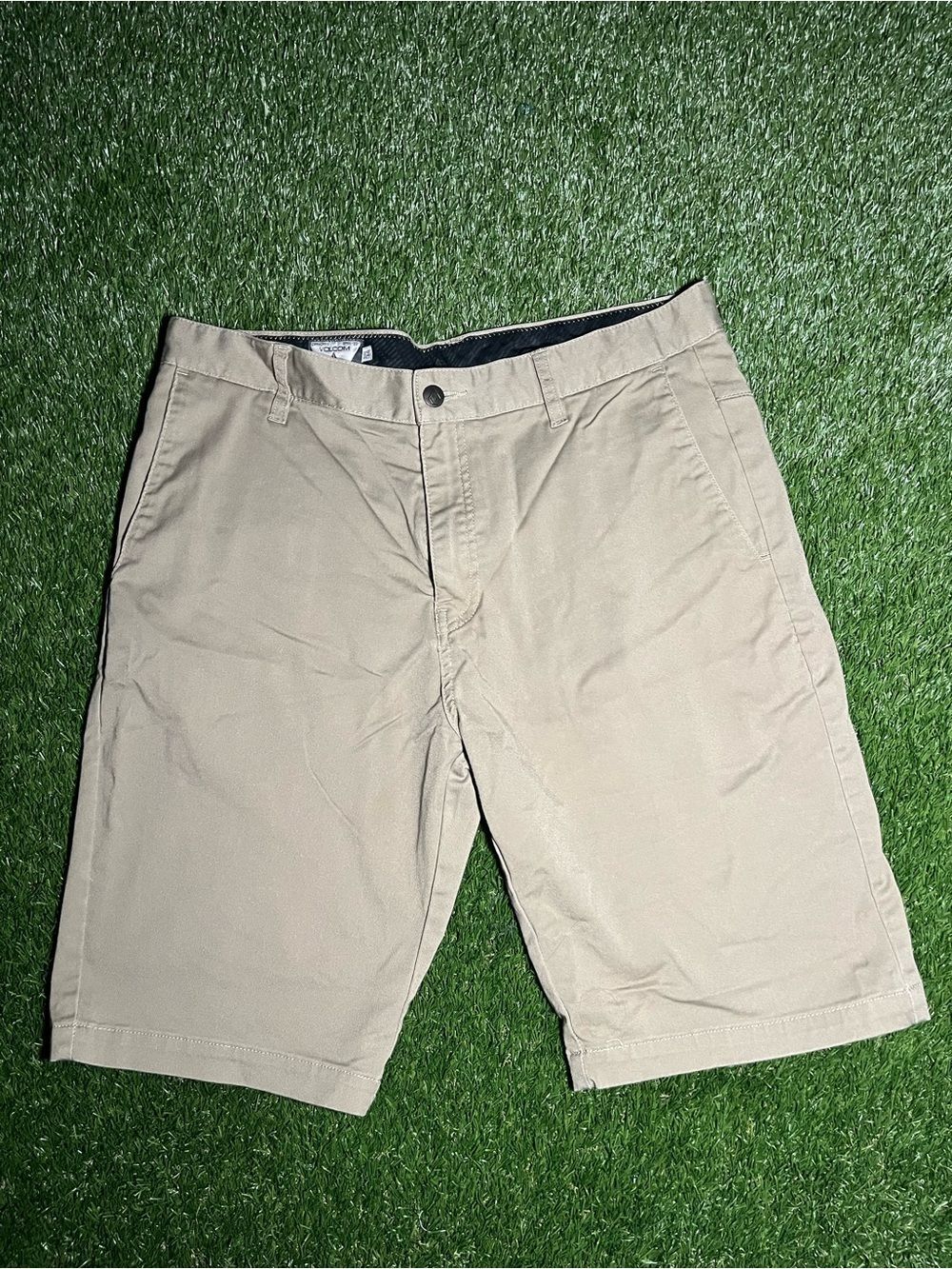Volcom Men’s 34 Tan Chino Pants Casual Skate Streetwear Trousers